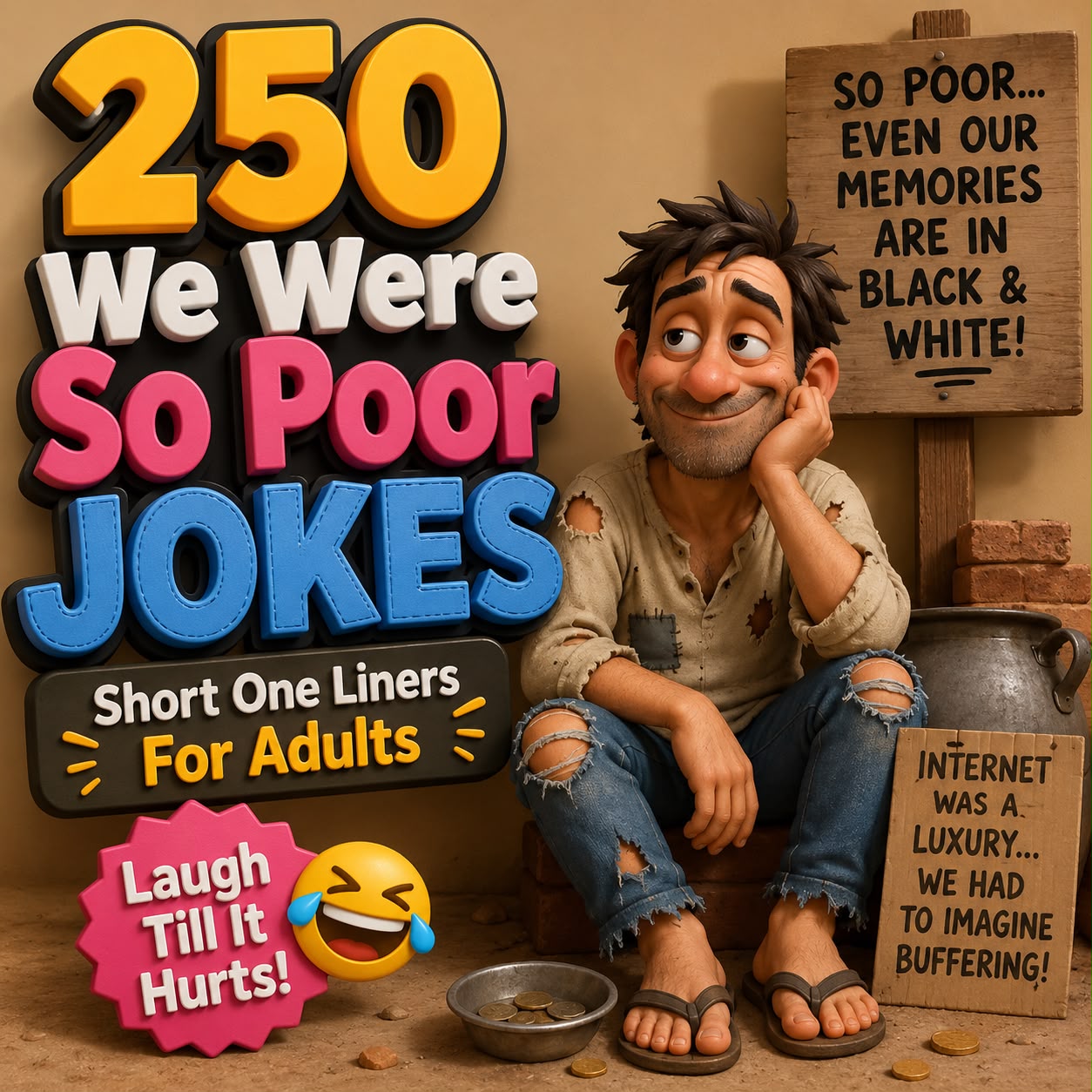250 We Were So Poor Jokes: Short One Liners For Adults