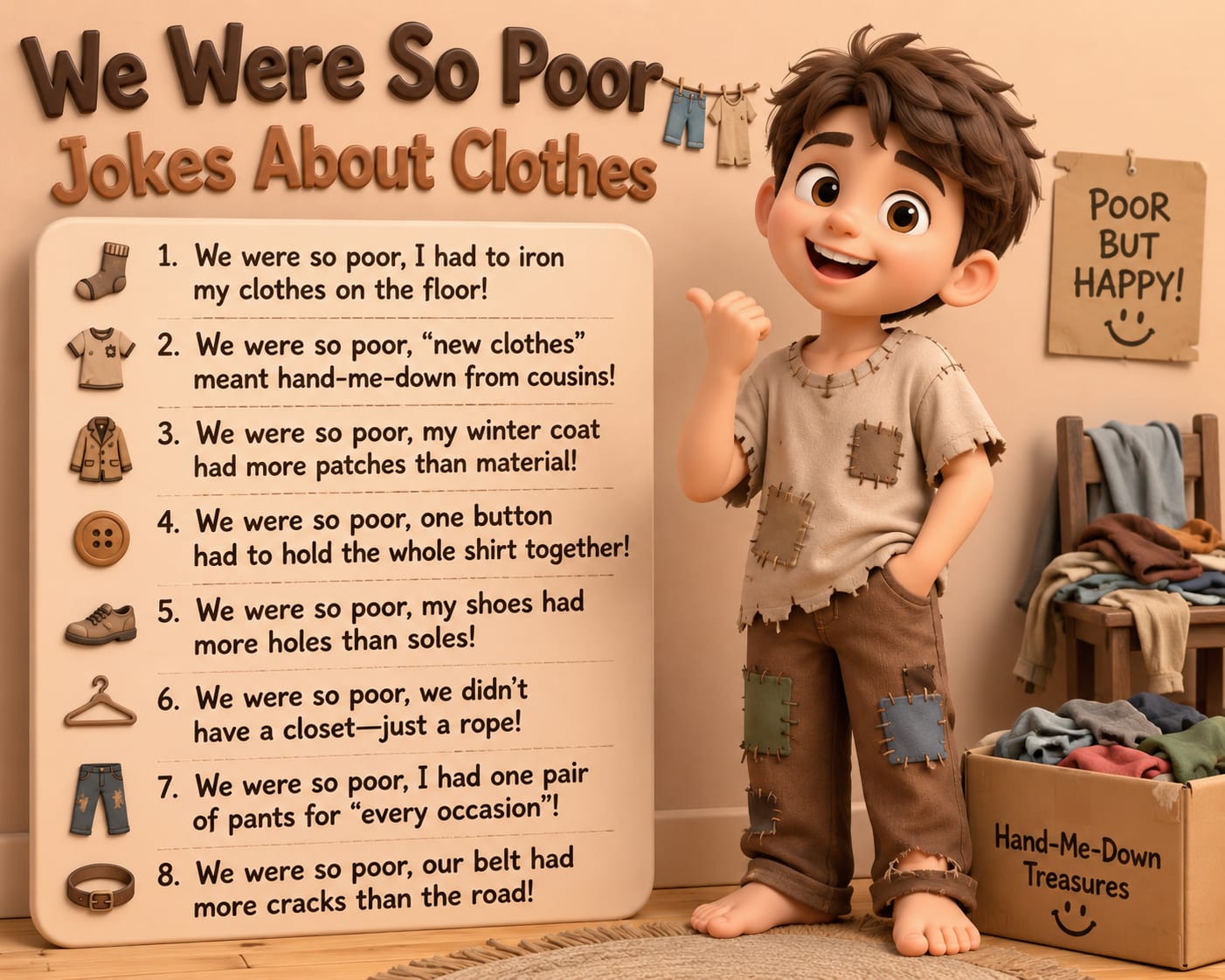 We Were So Poor Jokes About Clothes