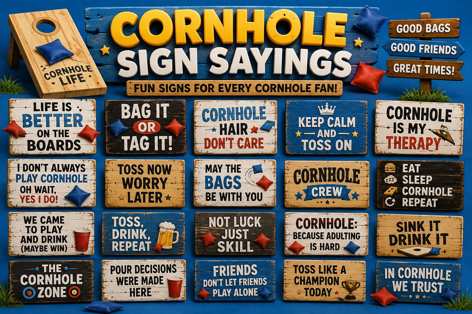 Cornhole Sign Sayings