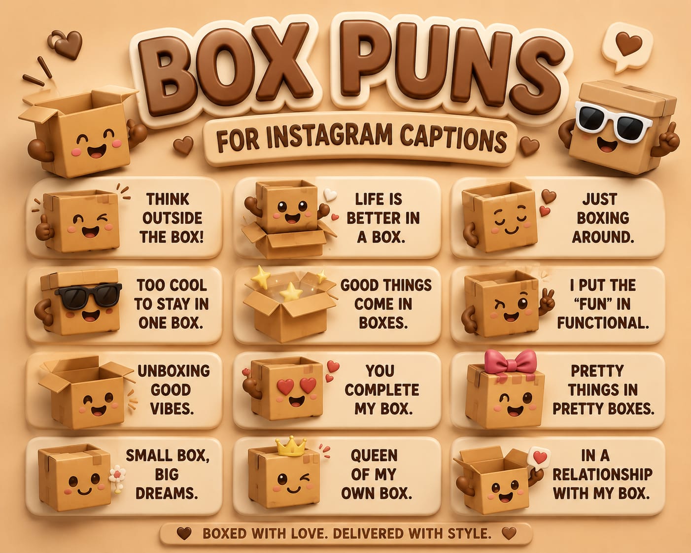 Box Puns for Instagram Captions