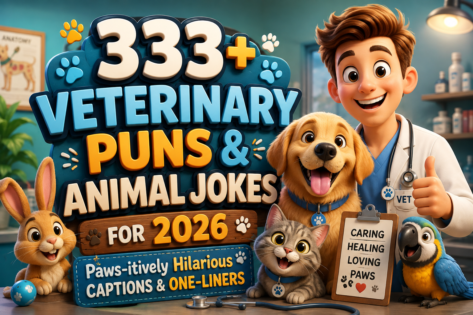 333+ Veterinary Puns & Animal Jokes for 2026 – Paws-itively Hilarious Captions & One-Liners