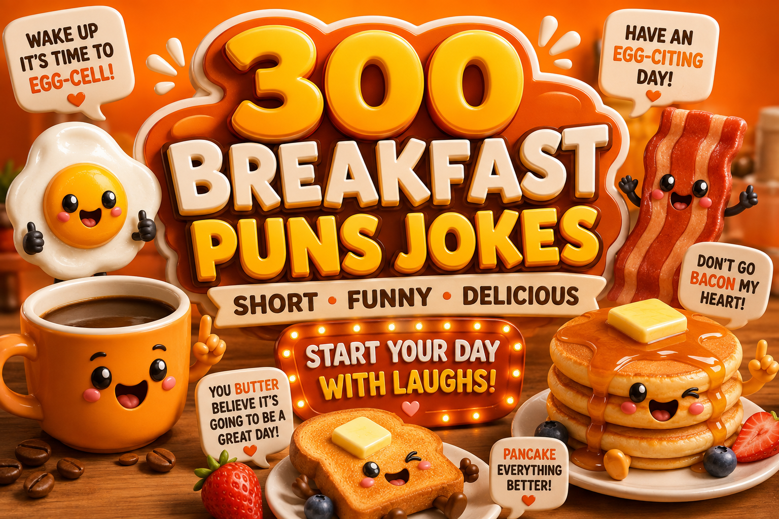 300 Breakfast Puns Jokes