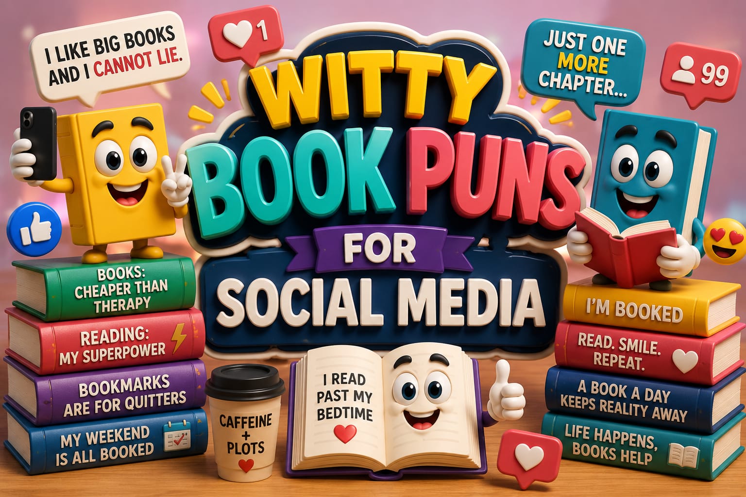 Witty Book Puns for Social Media